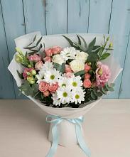 Букет цветов из:  Розы, Лизиантусы и Хризантемы #REPLACE_PRED# Али-Бердуковском