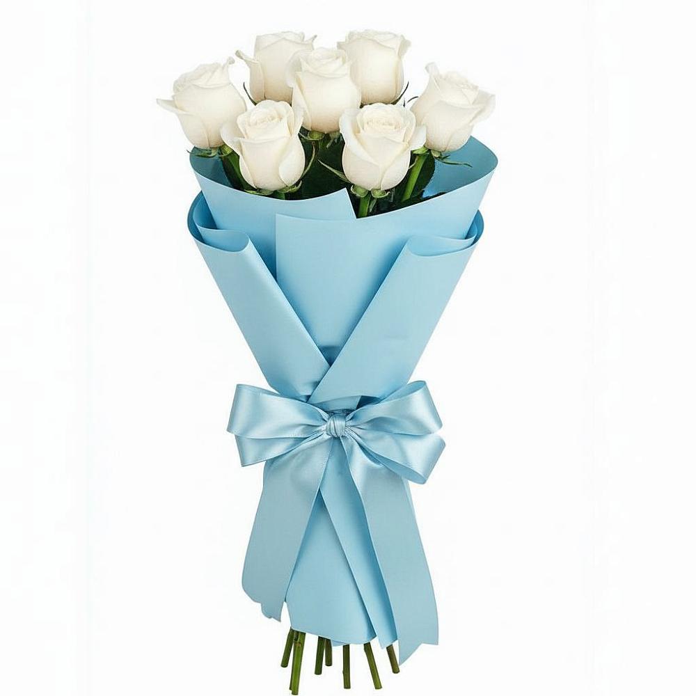 Букет 7 белых роз Проуд в Али-Бердуковском