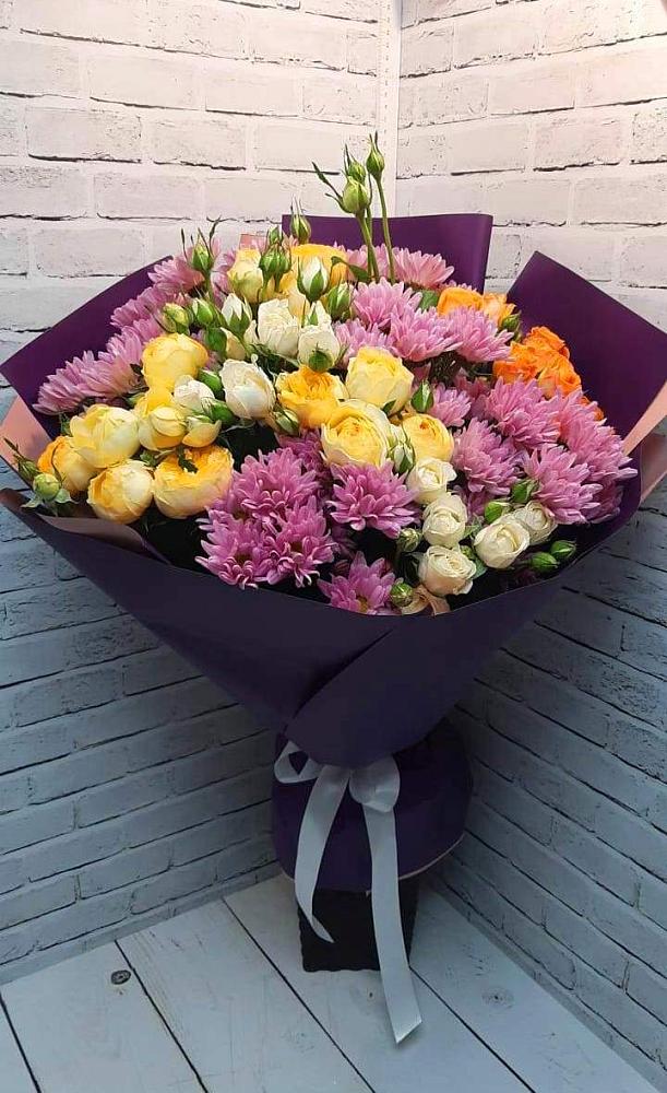 Букет цветов из: Хризантемы и Розы в Али-Бердуковском