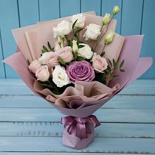 Букет цветов из:  Розы и Лизиантусы в Али-Бердуковском