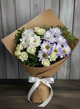 Букет цветов из:  Хризантемы и Розы #REPLACE_PRED# Али-Бердуковском