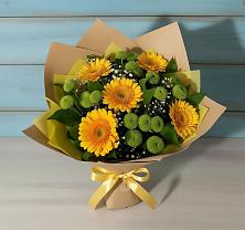 Букет цветов из:  Герберы и Хризантемы #REPLACE_PRED# Али-Бердуковском