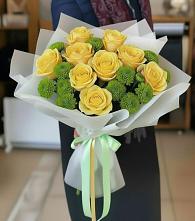 Букет цветов из:  Хризантемы и Розы в Али-Бердуковском