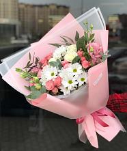 Букет цветов из:  Розы, Лизиантусы и Хризантемы в Али-Бердуковском