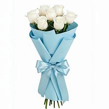 Букет 7 белых роз Проуд в Али-Бердуковском