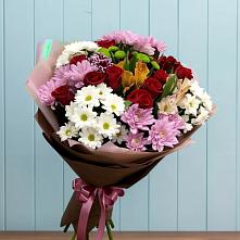 Букет цветов из:  Розы, Хризантемы и Альстромерии в Али-Бердуковском