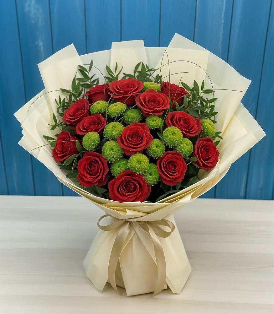 Букет цветов из: Розы и Хризантемы в Али-Бердуковском