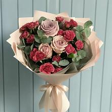 Букет цветов из:  Гвоздики и Розы в Али-Бердуковском
